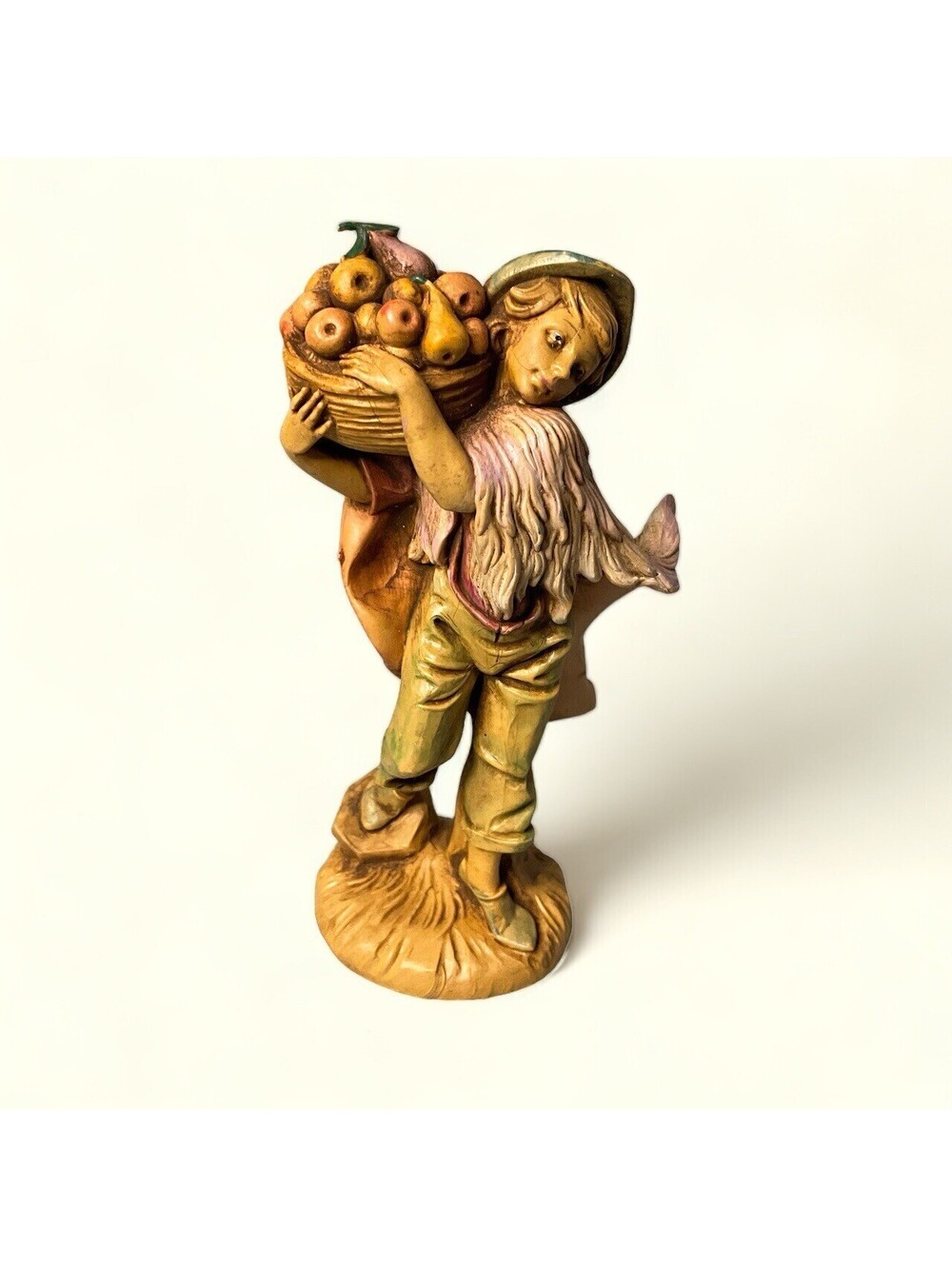 Fontanini Seth Nativity Village Figure 1987 Boy Basket 52597 Depose Italy 5"